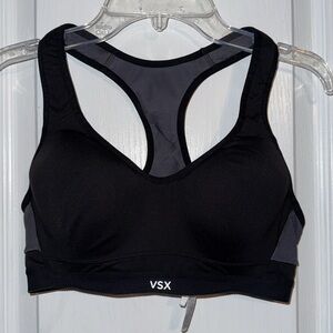 Victoria’s Secret VSX Sport Bra 34B Black Gray Racerback High Support